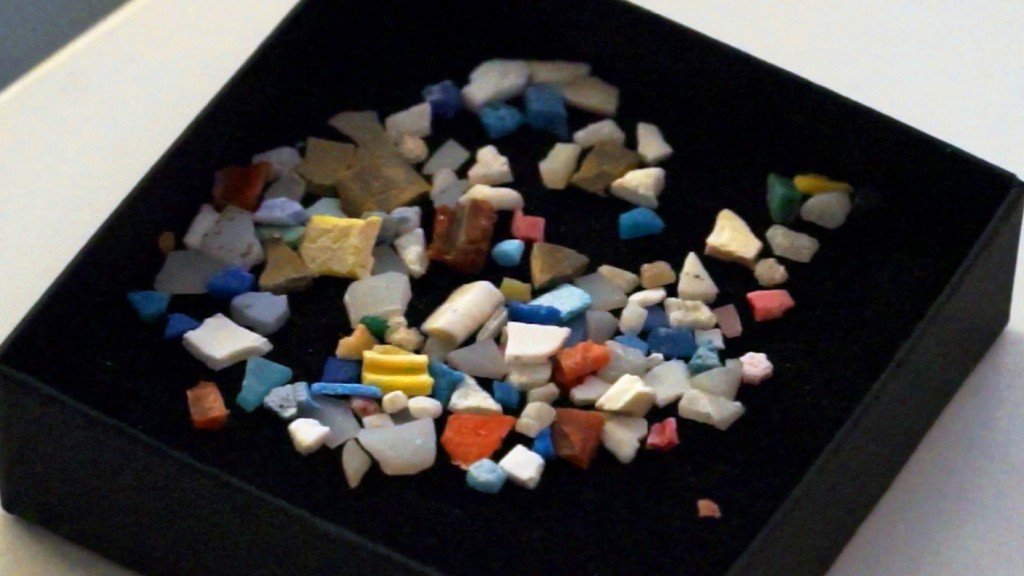 Plastics collected in the sea