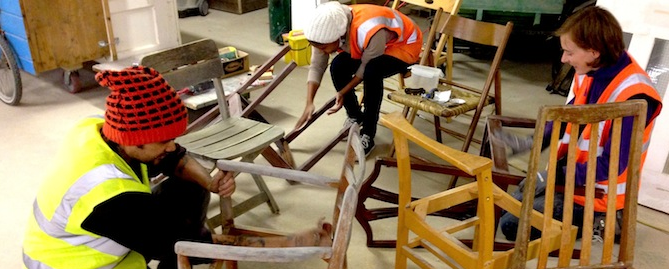   A chair reclamation workshop at The Remakery 